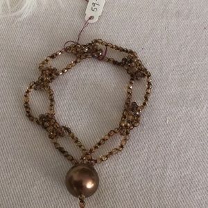 Gold beaded link bracelet